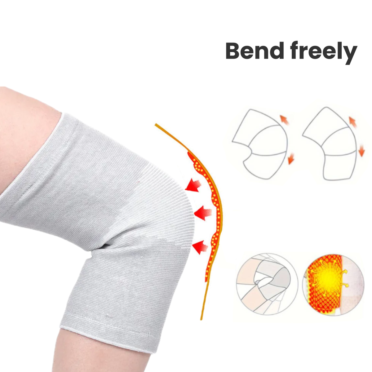 3-Zone Support Knee Braces - Reduces Pain While Moving & Sleeping